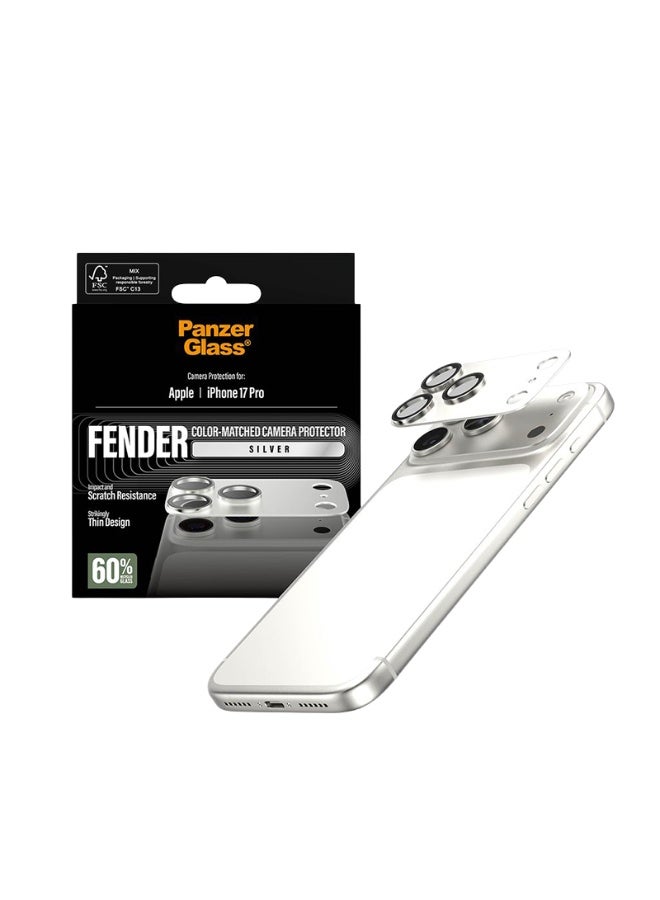 بانزرجلاس حماية كاميرا بانزر جلاس Fender كاملة ايفون 17 برو - فضي - Image 2